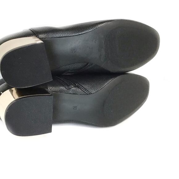 Marc NY Boots Bootie Women sz 10 NWOB Haydeng Vegan Gold Heel Classic Glam - Picture 7 of 8